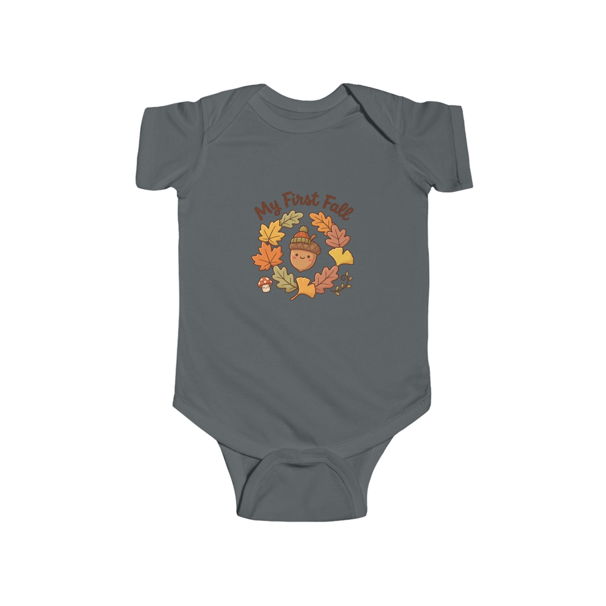 "My First Fall" Cute Autumn Pumpkin & Leaves Infant Onesie