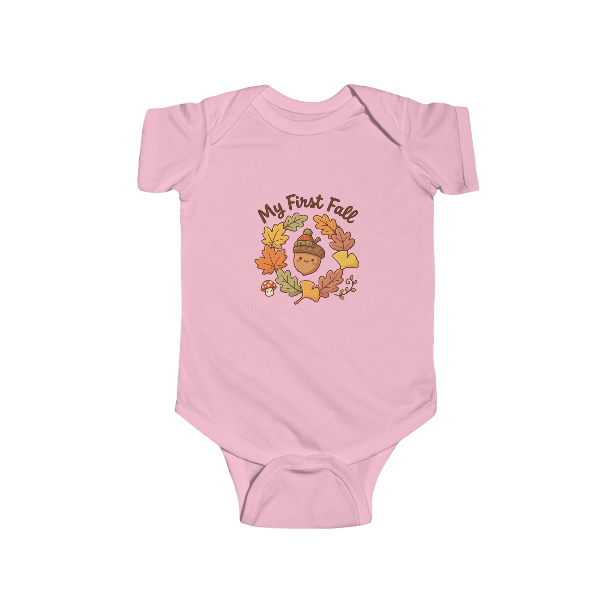 "My First Fall" Cute Autumn Pumpkin & Leaves Infant Onesie