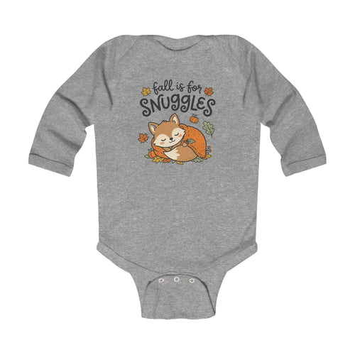 "Fall Is For Snuggles" Cute Fox Autumn Long Sleeve Onesie for Infants