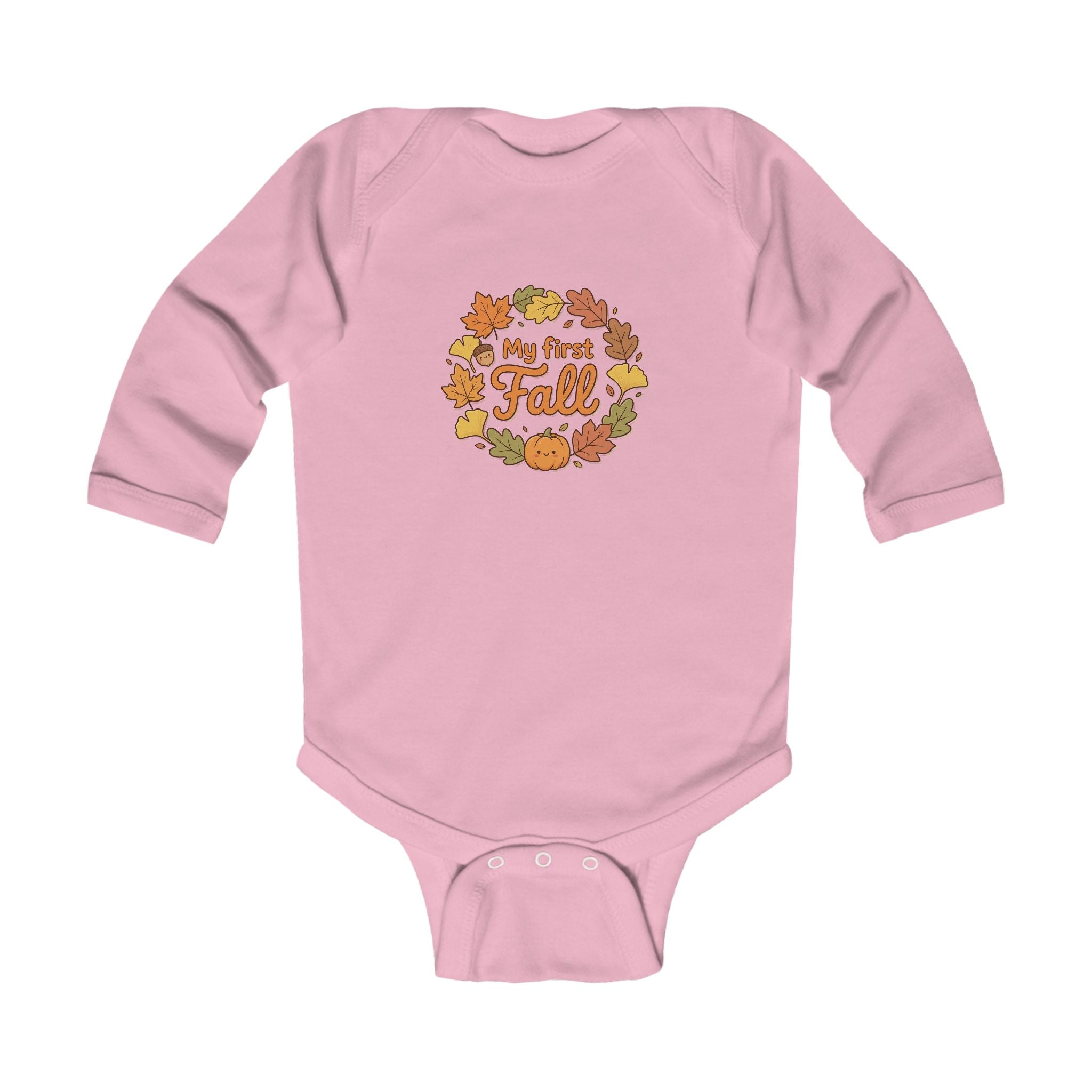 "My First Fall" Pumpkin & Leaves Autumn Long Sleeve Onesie