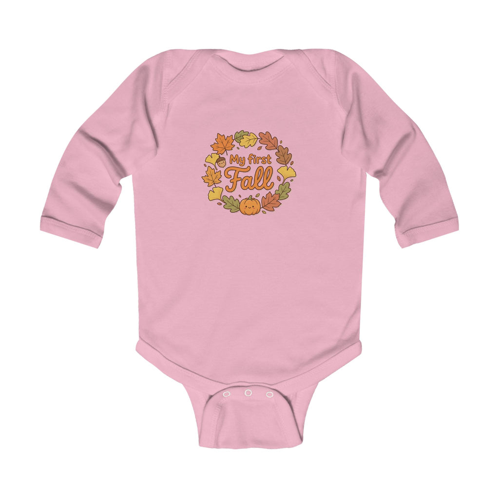 "My First Fall" Pumpkin & Leaves Autumn Long Sleeve Onesie