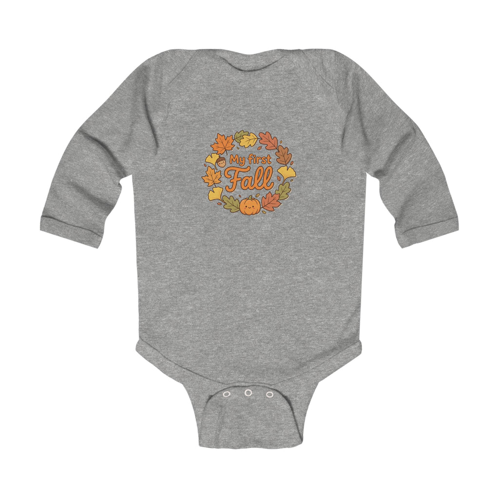 "My First Fall" Pumpkin & Leaves Autumn Long Sleeve Onesie
