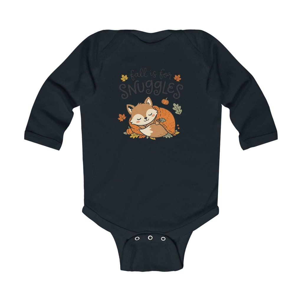 "Fall Is For Snuggles" Cute Fox Autumn Long Sleeve Onesie for Infants