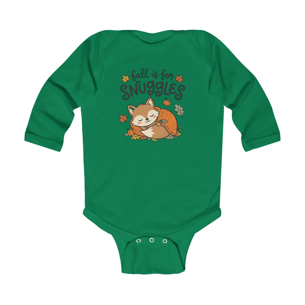 "Fall Is For Snuggles" Cute Fox Autumn Long Sleeve Onesie for Infants